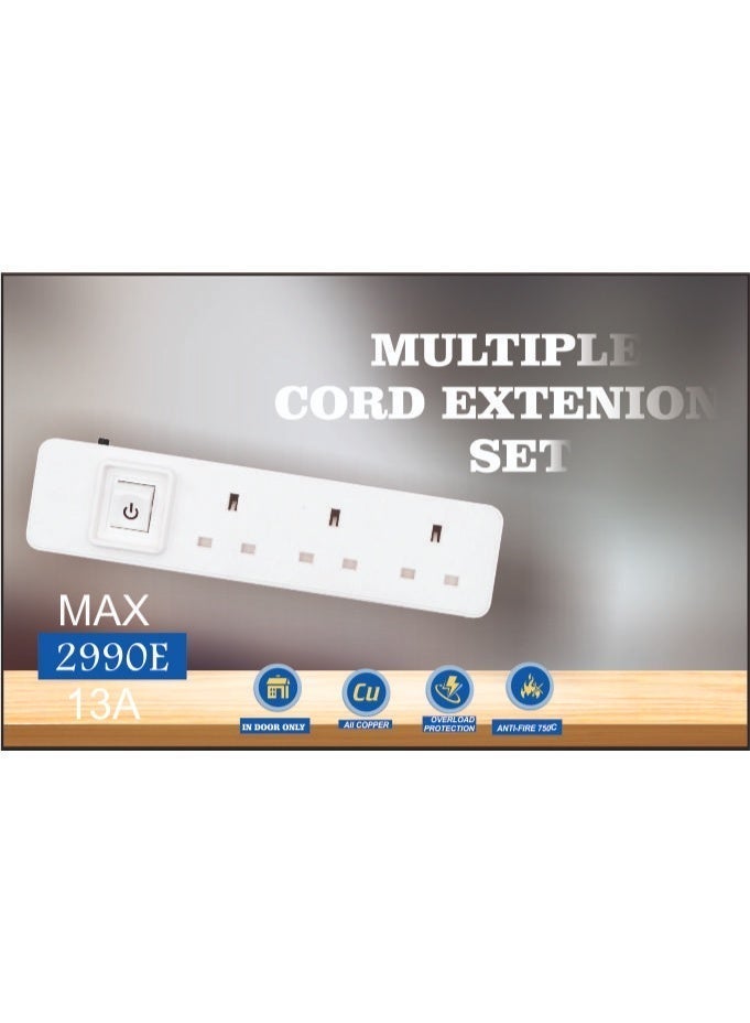 MOVAL 3-Socket Power Extension Cord 5m – All Copper, 2990W, Overload Protection, Anti-Fire Design - Image 4